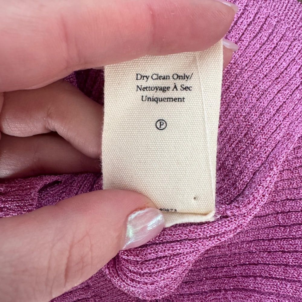 LoveShackFancy Pink Ribbed Cardigan, Size XS - Picture 9 of 9